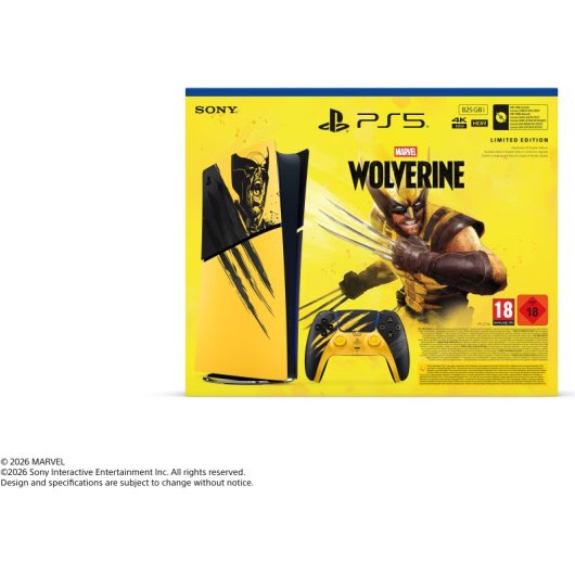 Sony PlayStation 5 Slim Digital Bundle Battle Yellow Marvel's Wolverine Edición Limitada
