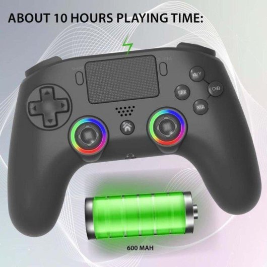 Controller Wireless Subsonic Led RGB Bluetooth USB-C PS4 PC