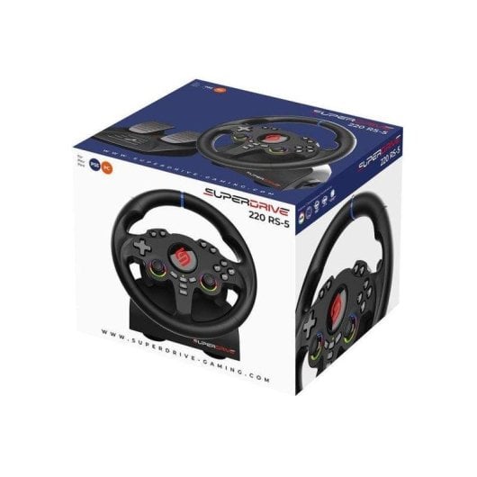 Volante gaming Subsonic Superdrive 220 RS-5 con pedales y LED multicolor para PS5/PC/Xbox/Switch