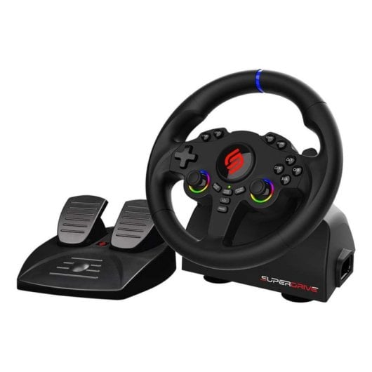 Volante gaming Subsonic Superdrive 220 RS-5 con pedales y LED multicolor para PS5/PC/Xbox/Switch