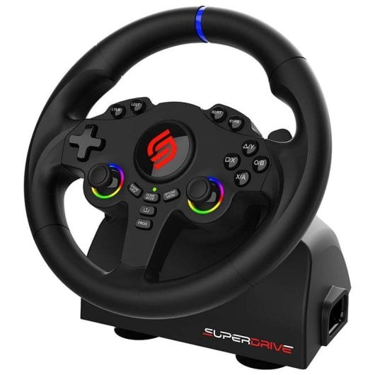 Volante gaming Subsonic Superdrive 220 RS-5 con pedales y LED multicolor para PS5/PC/Xbox/Switch