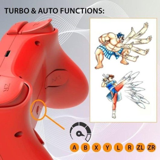 Mando Subsonic Sem Fio Bluetooth Vermelho LEDs RGB programaveis M1/M2 Switch