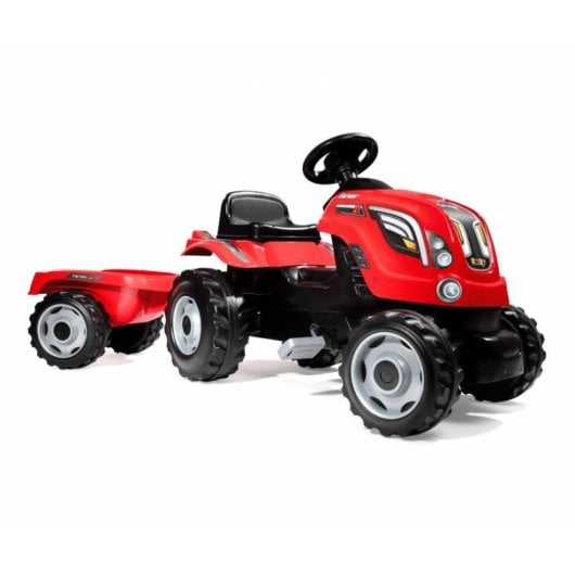 Traktor mit Pedalen Smoby Farmer XL Blau mit abnehmbarem Anhaenger