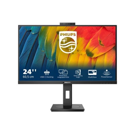 Monitor Philips 5000 Series 24B1U5301H 23,8" FullHD 75Hz IPS Webcam USB-C Altura ajustável