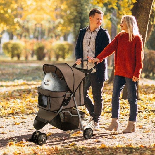 Passeggino per cani piccoli Aosom pieghevole 75x45x97 cm