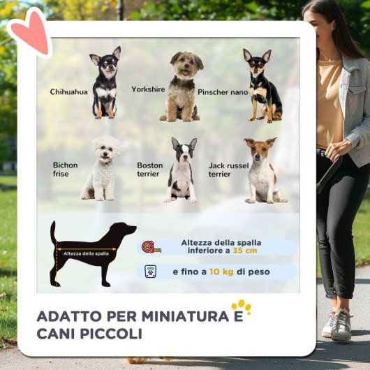 Passeggino per cani piccoli Aosom pieghevole 75x45x97 cm