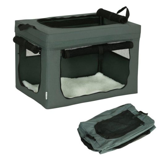 Trasportino Per Cani Mini E Gatti Aosom 60x42x42 cm Grigio