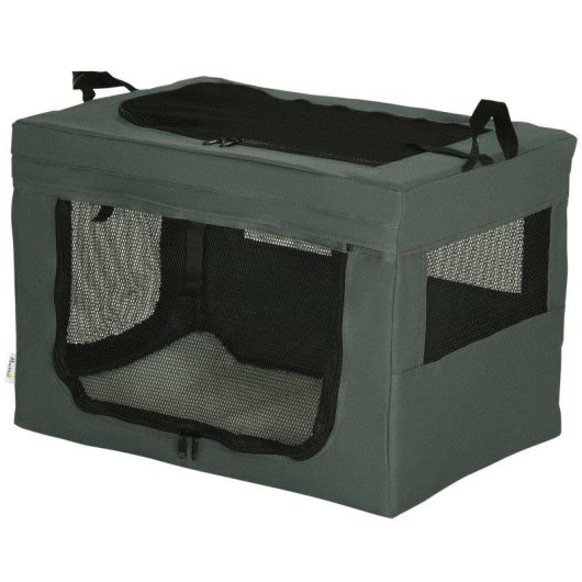 Trasportino Per Cani Mini E Gatti Aosom 60x42x42 cm Grigio