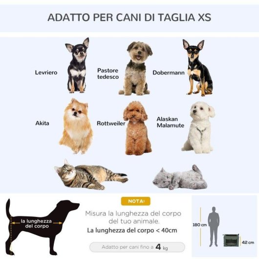 Trasportino Per Cani Mini E Gatti Aosom 60x42x42 cm Grigio