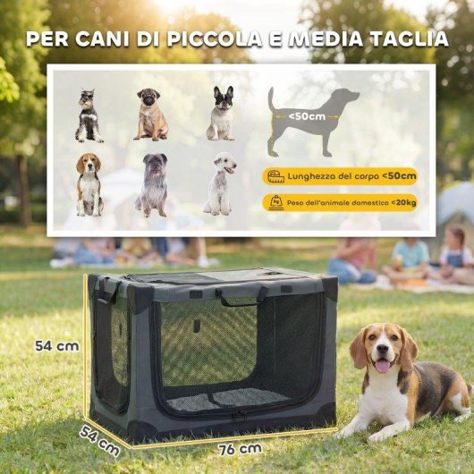 Trasportino morbido Aosom pieghevole con cuscino e copertura lavabile verde