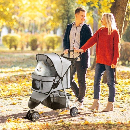 Passeggino per cani pieghevole Aosom con freni e cestino