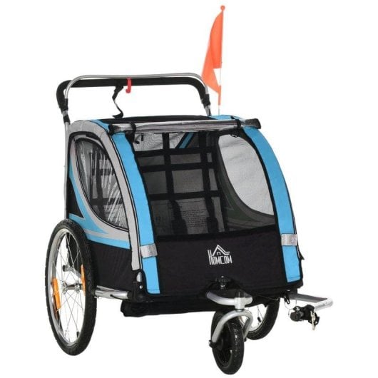 Rimorchio Bici Aosom 2 in 1 Blu