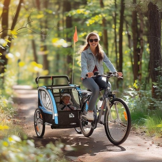 Rimorchio Bici Aosom 2 in 1 Blu