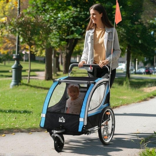 Rimorchio Bici Aosom 2 in 1 Blu