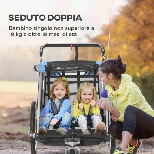 Rimorchio Bici Aosom 2 in 1 Blu