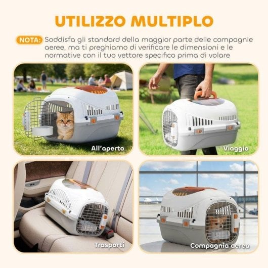 Trasportino Aosom 4 kg 49x32x31 cm Grigio