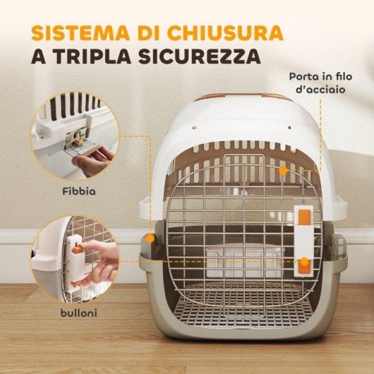 Trasportino Aosom 4 kg 49x32x31 cm Grigio