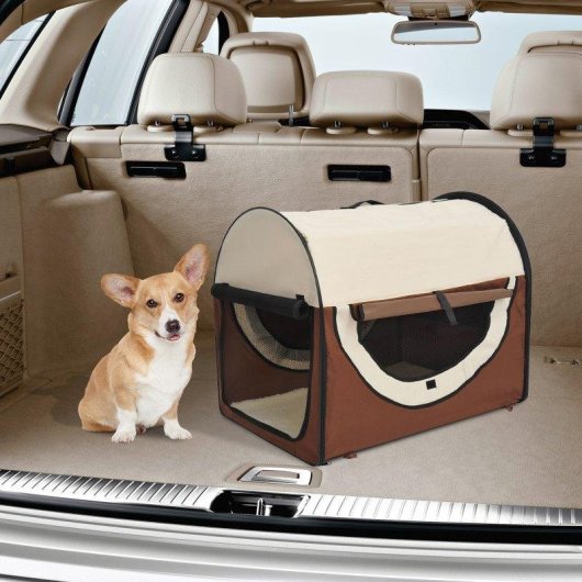 Trasportino Aosom per cani e gatti 61x46x51cm Pieghevole e imbottito