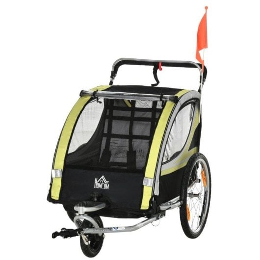 Rimorchio bici per bambini Aosom 2 in 1 con freno