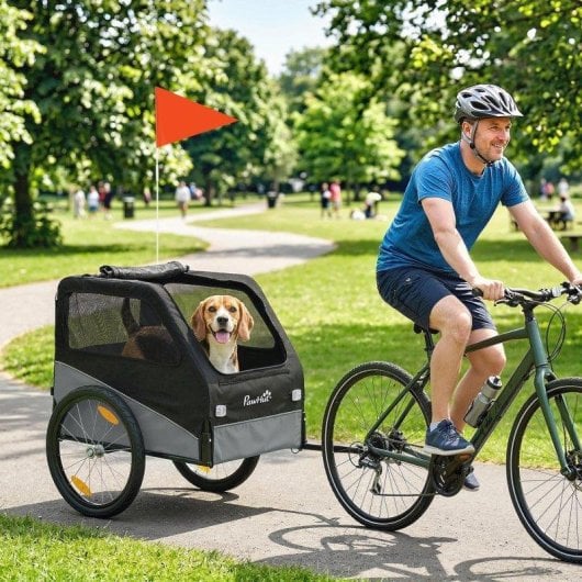 Rimorchio Bici Cani Aosom Taglia Media Pieghevole