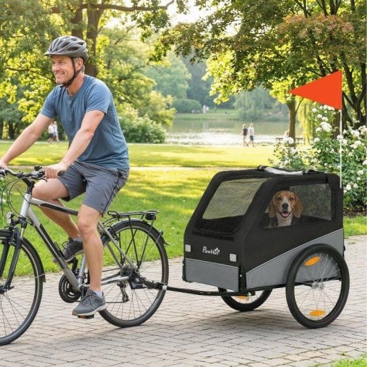Rimorchio Bici Cani Aosom Taglia Media Pieghevole
