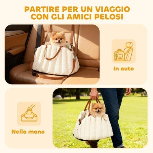 Seggiolino Auto Aosom Per Cani Piccoli Con Guinzaglio