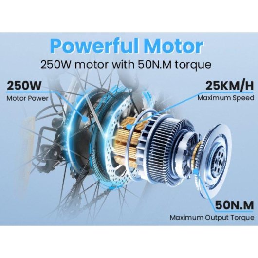Bicicleta eléctrica Kaisda K601 Motor 250W Autonomía 100km Neumáticos 26"