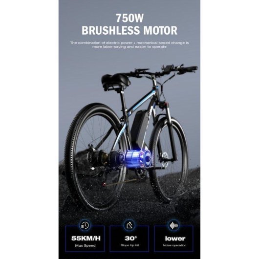 Bicicleta eléctrica E-Bycco E8 Motor 750W Batería 48V Neumáticos 29"