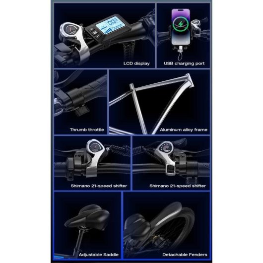 Bicicleta eléctrica E-Bycco E8 Motor 750W Batería 48V Neumáticos 29"