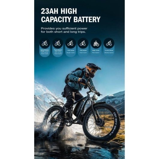 Bicicleta Eléctrica E-Bycco EB7 Pro Motor 1000W×2 Batería 52V