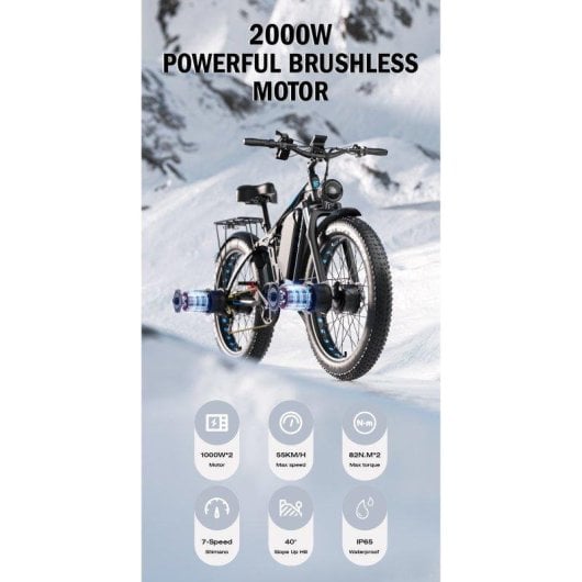 Bicicleta Eléctrica E-Bycco EB7 Pro Motor 1000W×2 Batería 52V
