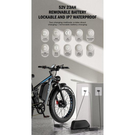 Bicicleta Eléctrica E-Bycco EB7 Pro Motor 1000W×2 Batería 52V
