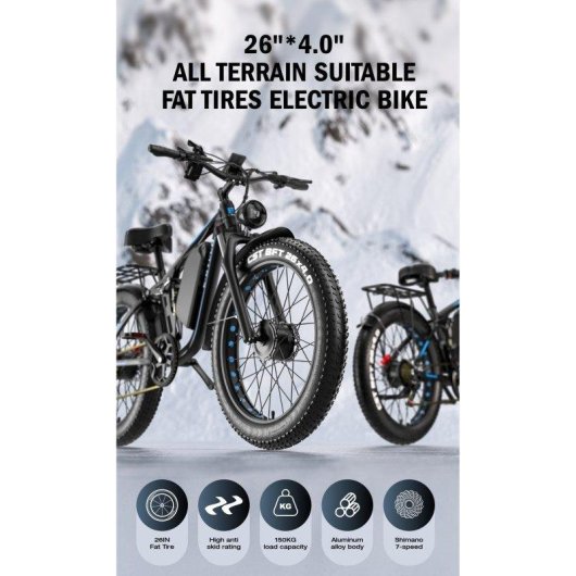 Bicicleta Eléctrica E-Bycco EB7 Pro Motor 1000W×2 Batería 52V