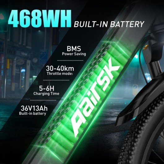 Bicicleta Eléctrica Aairsk GT900 250W 36V 13Ah 26" Todoterreno
