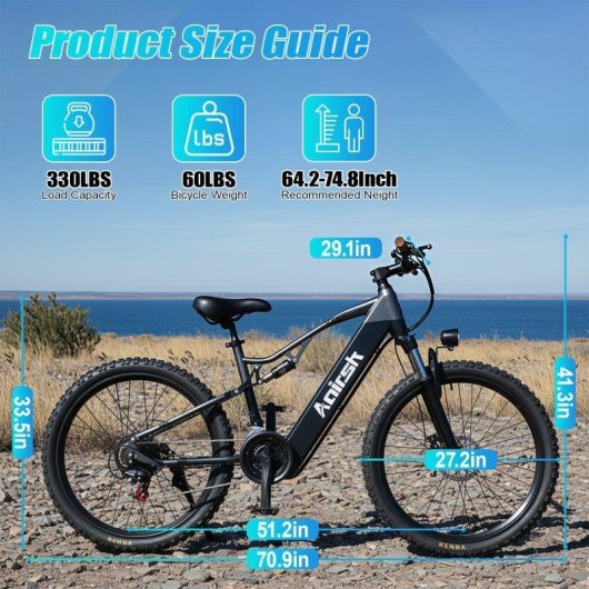 Bicicleta eléctrica Aairsk XT90 Motor 1500W Batería 48V 20Ah Todoterreno 26"