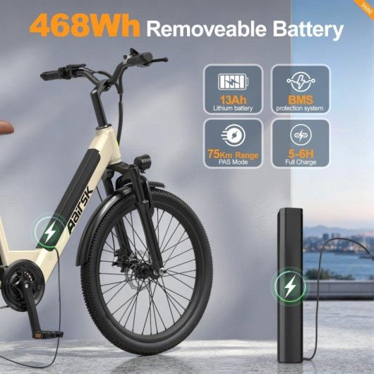 Bicicleta Eléctrica Aairsk S600 250W 36V 13Ah Todoterreno 26"