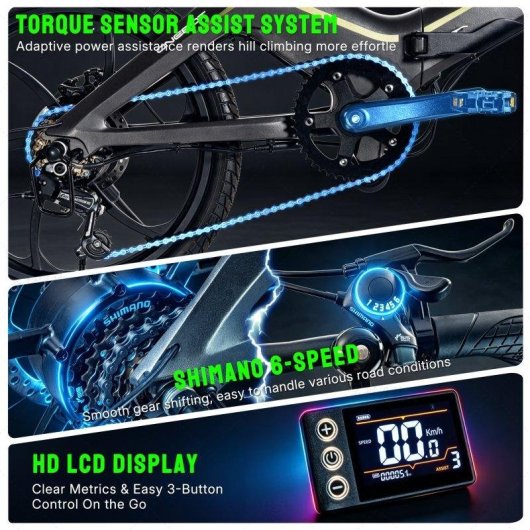 Bicicleta Eléctrica Onebot S9-Eagle 250W Plegable 20"