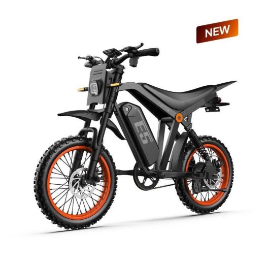 Bicicleta Eléctrica Plegable TIETIE E5 48V 20Ah 750W 80km Negra/Naranja