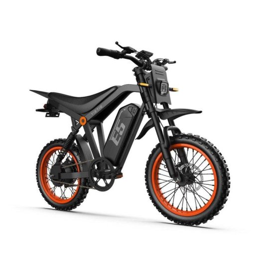 Bicicleta Eléctrica Plegable TIETIE E5 48V 20Ah 750W 80km Negra/Naranja