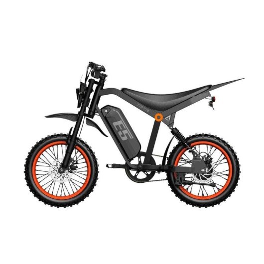 Bicicleta Eléctrica Plegable TIETIE E5 48V 20Ah 750W 80km Negra/Naranja