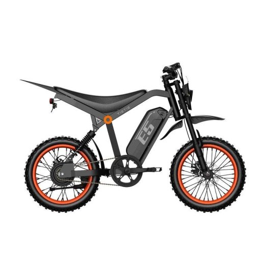 Bicicleta Eléctrica Plegable TIETIE E5 48V 20Ah 750W 80km Negra/Naranja