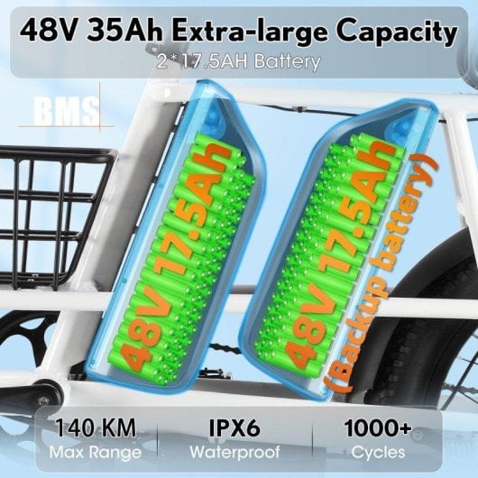 Bicicleta Eléctrica Philodo Traveller Doble Batería 1000W 48V Plegable