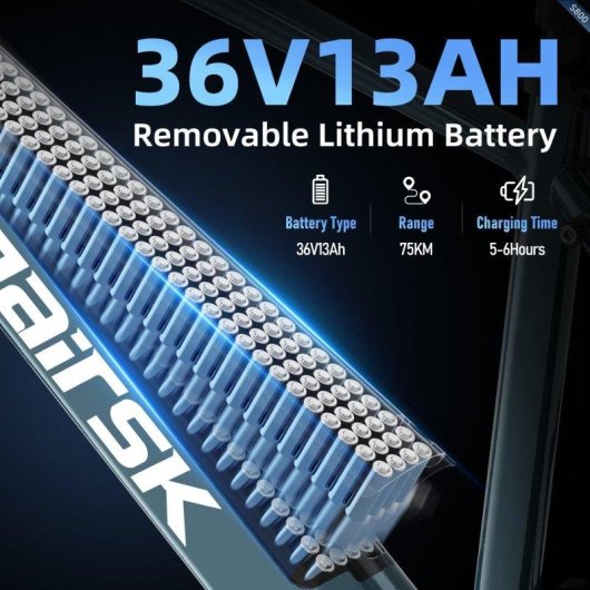 Bicicleta eléctrica Aairsk S800 Motor 250 W Batería 36 V 13 Ah 26"