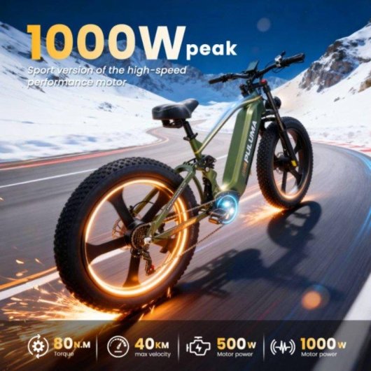 Bicicleta Eléctrica Puluma PE900 Doble Motor 1000W Batería 52V 20Ah Neumáticos 26"