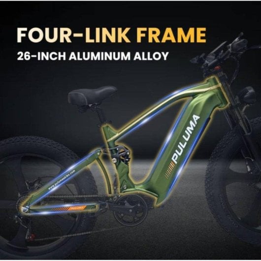 Bicicleta Eléctrica Puluma PE900 Doble Motor 1000W Batería 52V 20Ah Neumáticos 26"