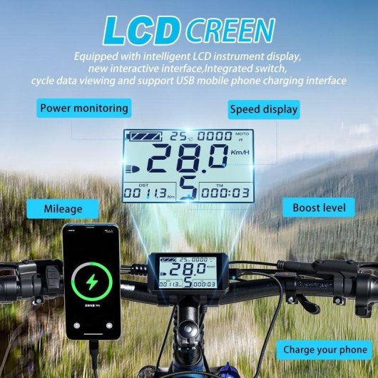 Bicicleta Eléctrica Puluma Ph001 Motor 500W Batería 48V 20Ah 45 km/h