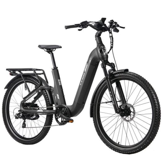 Bicicleta eletrica TTGO E-SUVO Motor 250W Bateria 48V 15Ah Cinza