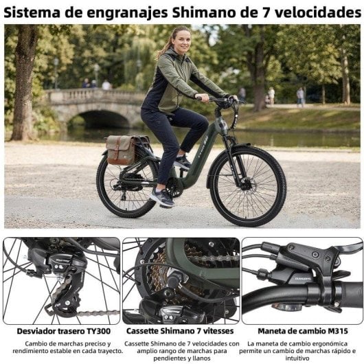 Bicicleta Eléctrica TTGO E-SUVO Motor 250W Batería 48V 15Ah Neumáticos 27,5