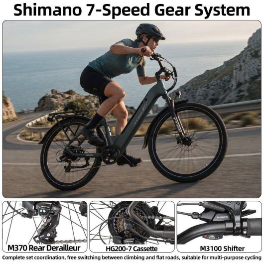 Bicicleta eléctrica TTGO C5 Motor 250W Batería 48V 13.5Ah 27.5"