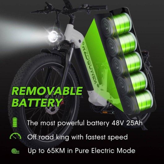 Bicicleta Eléctrica RZOGUWEX S7 1000W 48V 25Ah 26" Todoterreno